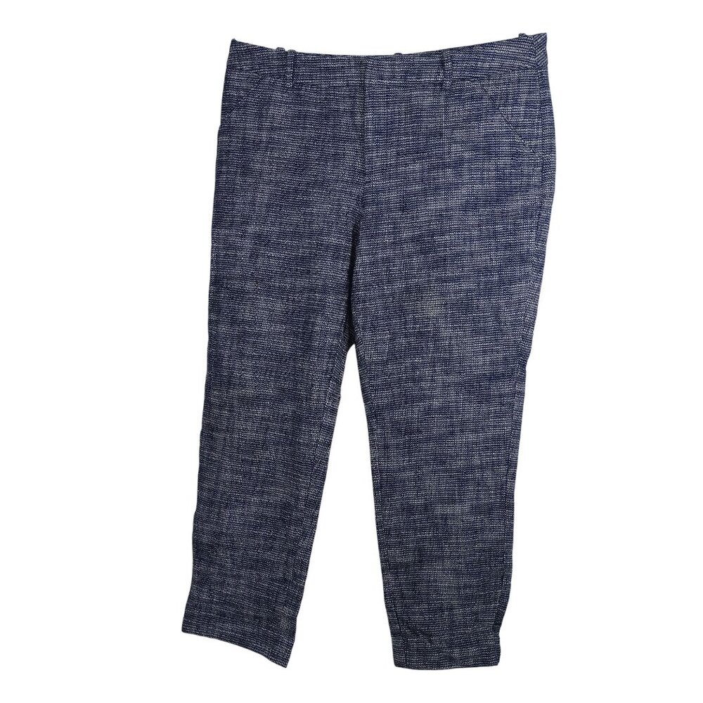 Merona Classic Fit Cropped Ankle Pants Women Size 12 Blue Zipper Fly Pockets